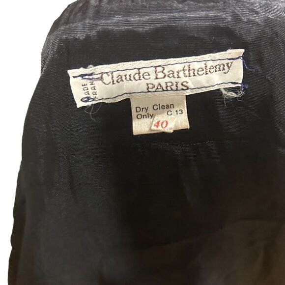 Claude Barthelemy Paris Vintage Tweed Boucle Tie Waist Jacket Coat - Picture 9 of 9